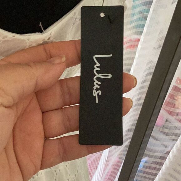 NWT Lulus Number One Cutie White Sleeveless Ruffled Skater Mini Dress Women’s Me - Picture 7 of 11